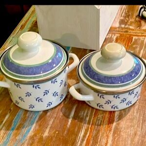 Two Villeroy & Boch Switch 3 Enamel Cookware Pots with Lids
